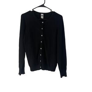 GAP Women's Size Large 20% Rabbit Hair Wool Black Cardigan Sweater